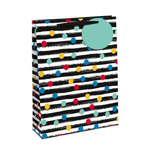 #Generic stripes & spots large bag 26,5x14x33cm