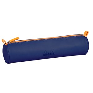 Rhodiarama round pencil case MIDNIGHT italian leatherette