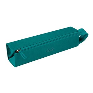 Rhodiarama zippered hard case pencil box PEACOCK italian lea