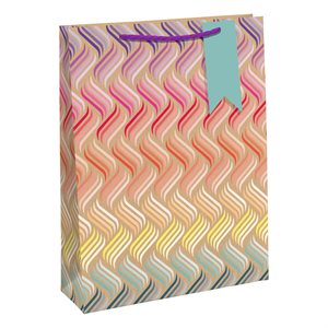 #Rainbow waves, kraft large bag 26,5x14x33 cm