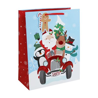 #Père Noël voiture, sac large 26,5x14x33 cm