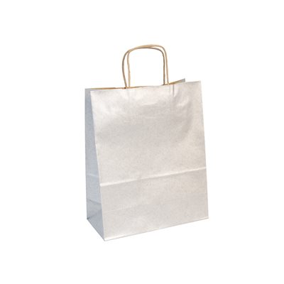 Sacs kraft lisse 100g, 22x10x27cm, Argent