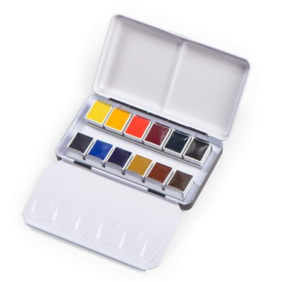 Aquarelle Boite Métal + 12 demi-godets