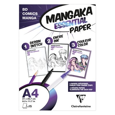 maMangaka Essentials Paper pouch A4 15sh 3 papers assorted