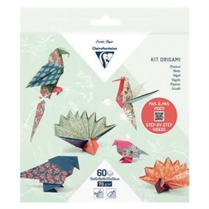 ORIGAMI KIT pack 60 sheets 10x10 - 15x15 - 20x20 - Birds