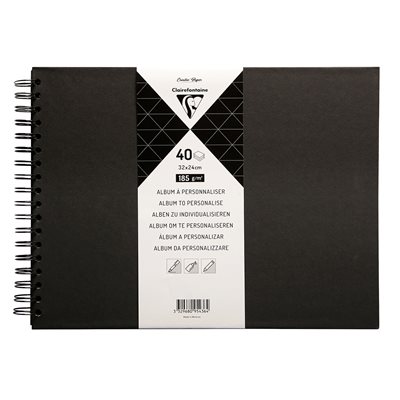 Album Couverture rigide noire 32x24cm 40 feuilles 185g