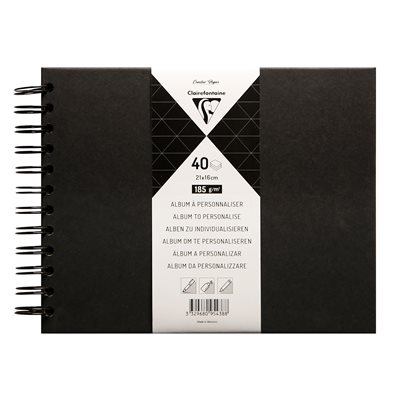 Black hard cover album 21x16cm 40 sheets 185g