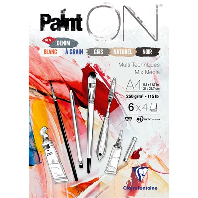 PAINTON BLOC DE 24 FEUILLES 250g. ass. FEUILLES n°6 A4