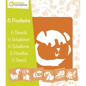 6 Pochoirs assortis Animaux domestiques