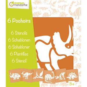 6 Pochoirs assortis Dinosaures