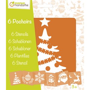 6 Assorted Stencils Christmas