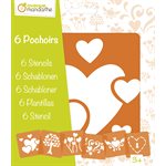 6 Assorted Stencils Hearts