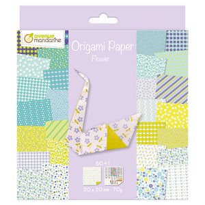 Papier Origami 60 fls assorties Fleurs