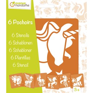 6 POCHOIRS LICORNE