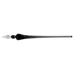 Plume de verre ronde 18cm noire