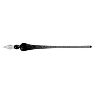 Round glass pen 18cm - black