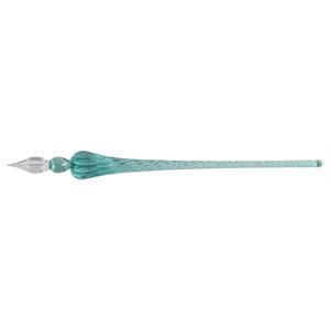 ROUND GLASS PEN 18cm TURQUOISE