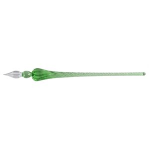 Round glass pen 18cm - emerald