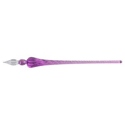 Plume de verre ronde 18cm violette