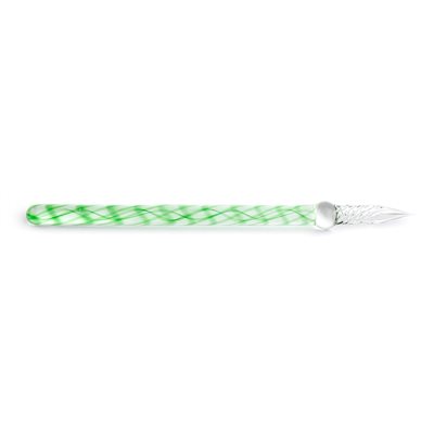 Plume de verre droite Vert Pré 16cm